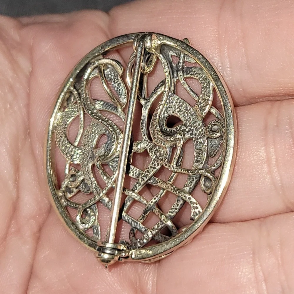 Vintage Signed Ola M Gorie 925 Sterling Kells Bird Brooch Pin